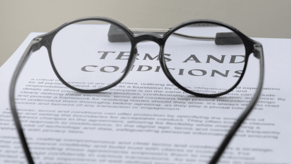 terms and conditions document
